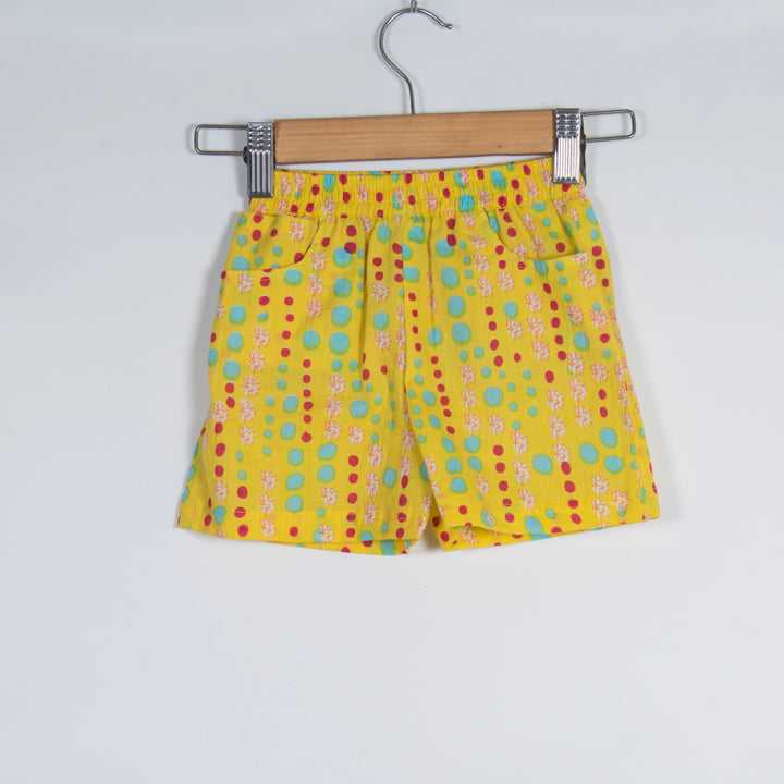 BOYS YELLOW BUBBLES SHIRTS WITH SHORTS CO-ORD SET