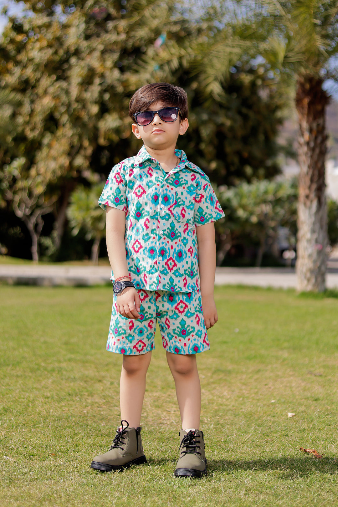 Boys Blue Ikat Co-Ord Set