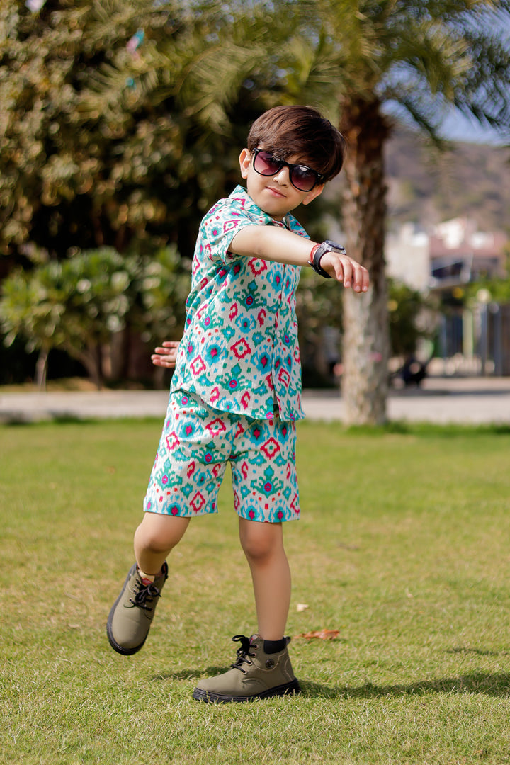 Boys Blue Ikat Co-Ord Set