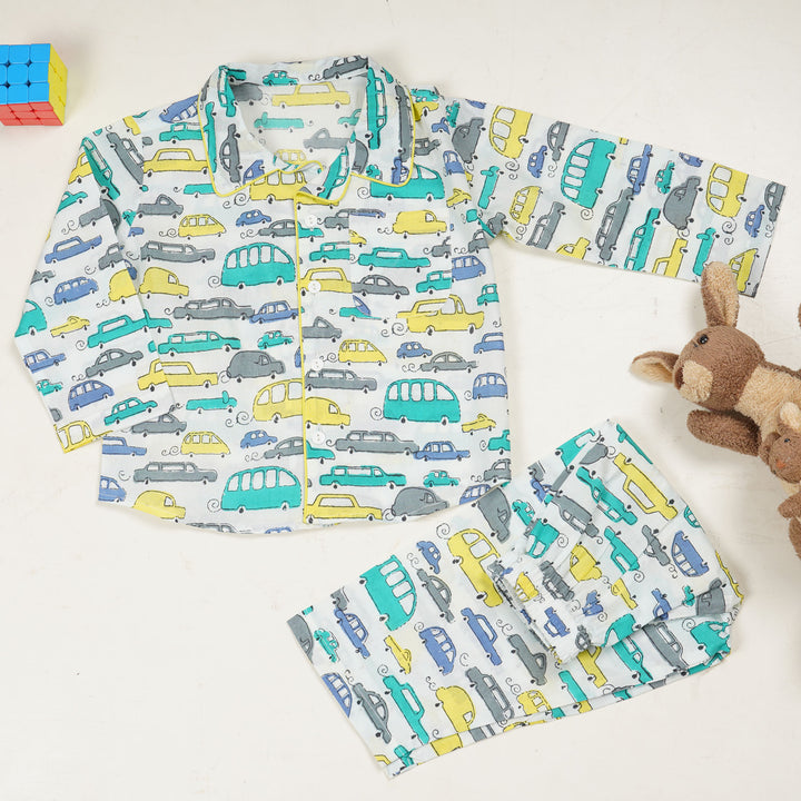 CAR PRINT NIGHT SUIT  (SET OF 2)