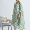 WOMEN A LINE PASTEL GREEN KURTA WITH STRAIGHT PANT AND COTTON DUPATTA (SET OF 3)