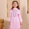 Little Blossoms Pink Kurti with Pant Set (Set of 3)