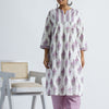 WOMEN PURPLE FLORAL KURTA WITH PURPLE AFGHANI SALWAR (SET OF 2)