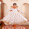 Festive Rust Lotus Anarkali Set (Set of 3)