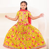 Vibrant Mustard & Pink Printed Lehenga Choli Set