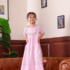 Pastel Pink Gota Patti Work Ankle Length Dress