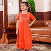 Rust Orange Gota Patti Work Ankle Length Dress