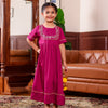 Deep Magenta Gota Patti Work Ankle Length Dress