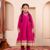 Elegant Pink Anarkali Set (Set of 3)