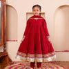 Elegant Maroon Anarkali Set (Set of 3)