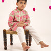 BOYS GREY PINK FLORAL KURTA WITH PAJAMA (SET OF 2)