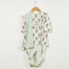GIRLS PISTA GREEN FLORAL MUSLIN KURTI WITH PISTA GREEN DHOTI AND DUPATTA (SET OF 3)