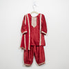 GIRLS RED VELVET KURTI WITH RED VELVET SALWAR AND DUPATTA (SET OF 3)