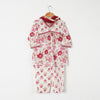 GIRLS RED WHITE FLORAL KURTI WITH FLORAL PANT AND DUPATTA (SET OF 3)