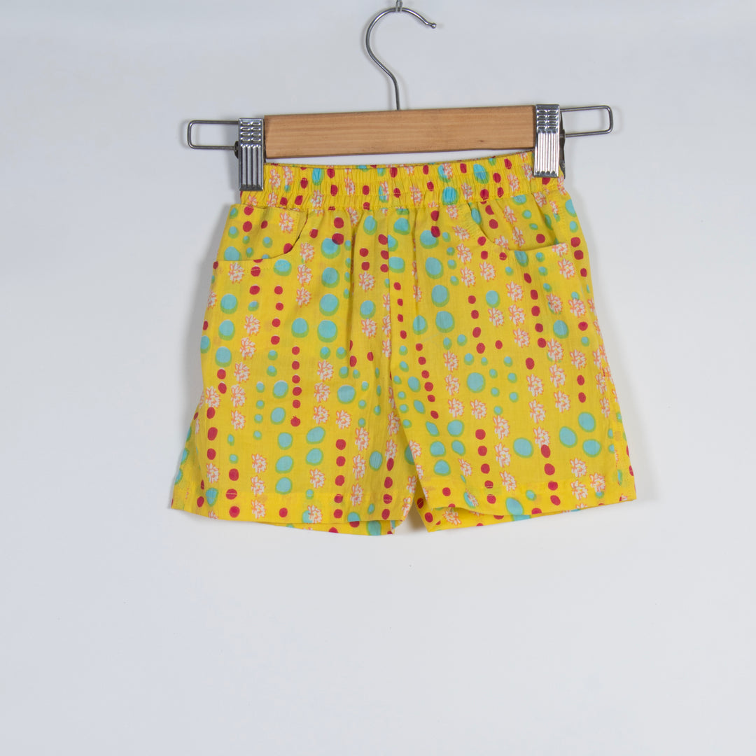 BOYS YELLOW BUBBLES SHIRTS WITH SHORTS CO-ORD SET
