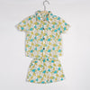 BOYS  GREEN WHITE FLORAL SHIRT WITH SHORTS CO-ORD SET