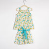 GIRLS GREEN WHITE SUMMERY FLORAL TOP WITH SHORTS CO-ORD SET