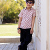 Boys Pink Buti Half Sleeve Shirt