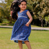 Girls Indigo Summery Frock with Lace
