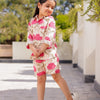 Girls Red Roses Shorts with Shirt
