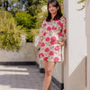 Women Red Rose Shirt with Shorts