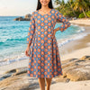 Women Blue Coral Dress