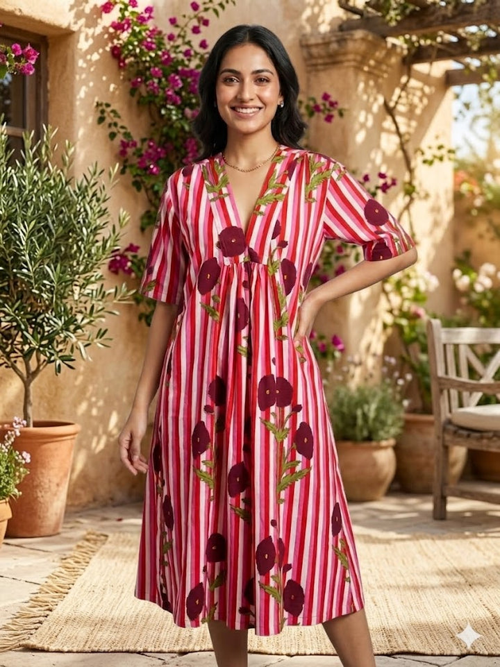 Women Pink Floral Dress