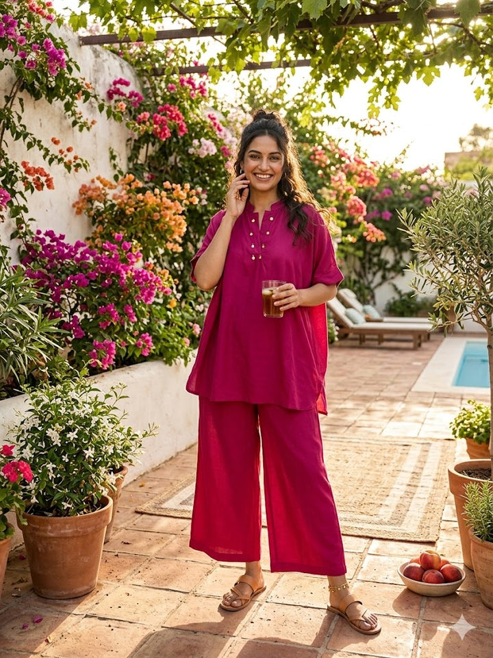 Women Pink Co Ord Set