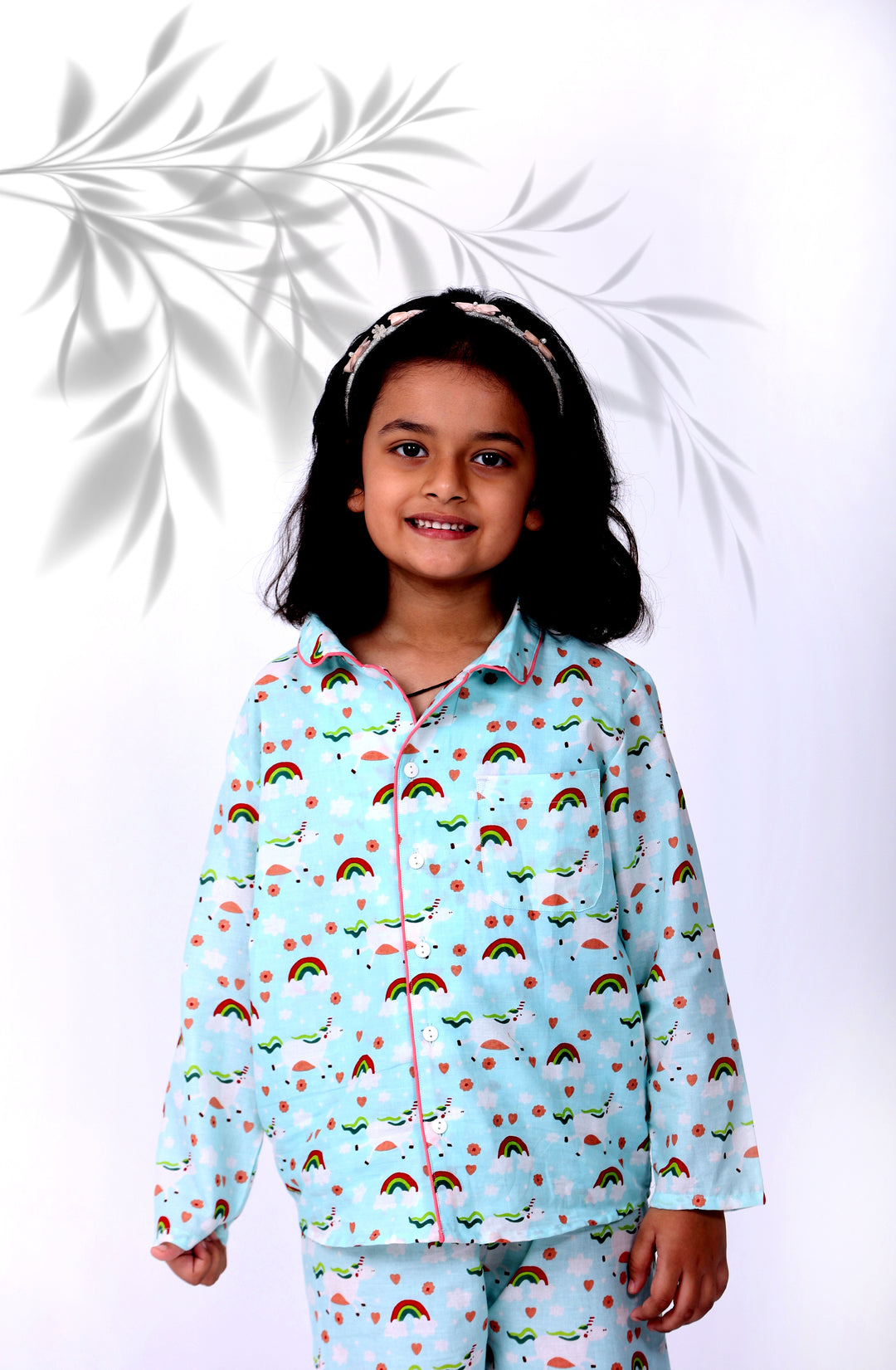 RAINBOW PRINT NIGHT SUIT (SET OF 2) - Amber Jaipur - Designer Clothes Online India