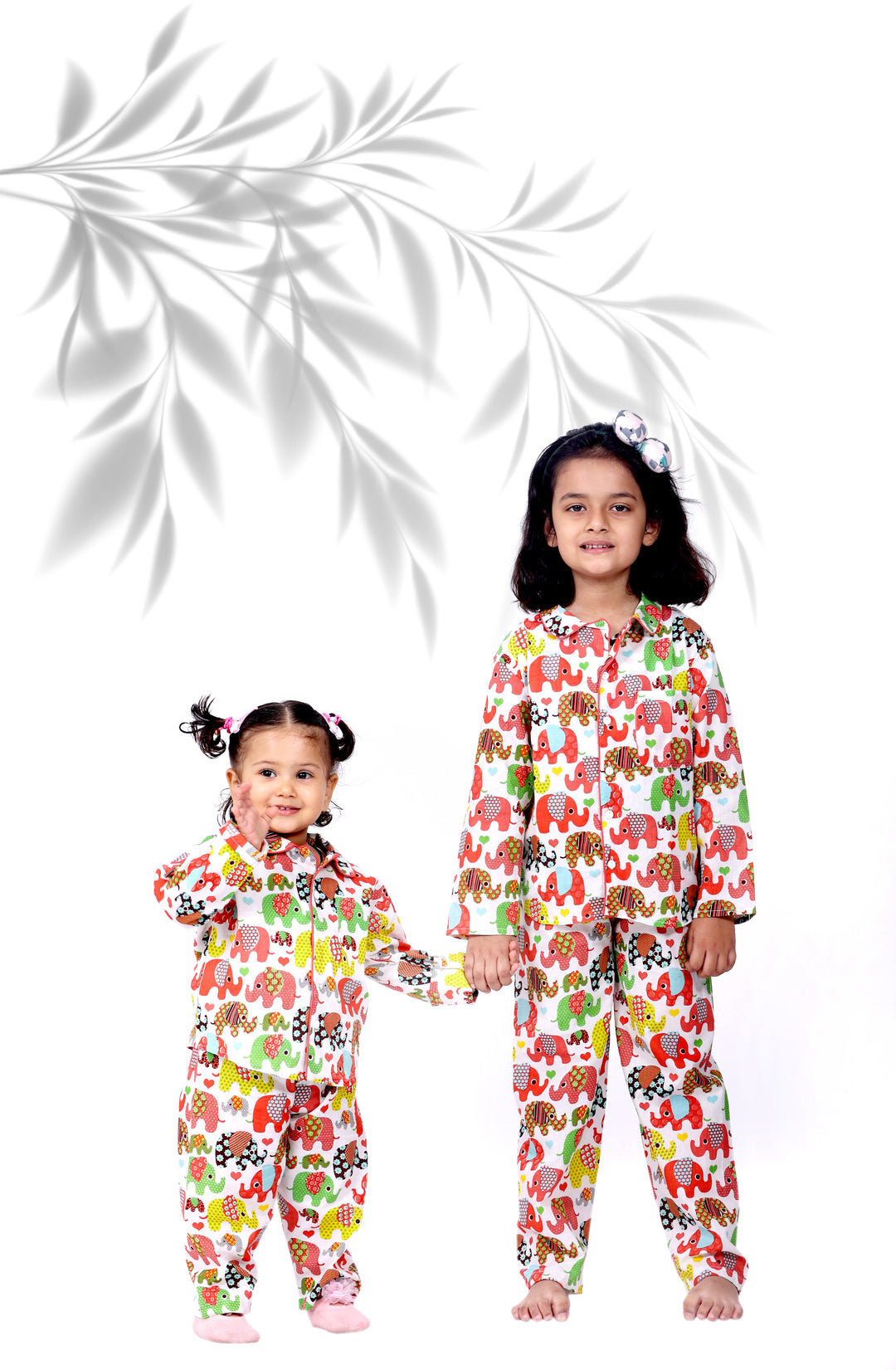 RED ELEPHANT NIGHT SUIT  (SET OF 2) - Amber Jaipur - Designer Clothes Online India