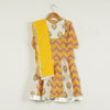 Yellow Mul Cotton Kurti with Kalidar Leheriya Lehenga and Dupatta